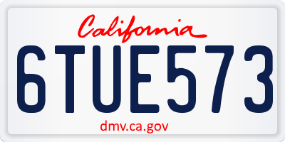 CA license plate 6TUE573