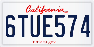 CA license plate 6TUE574
