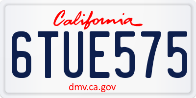 CA license plate 6TUE575
