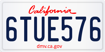 CA license plate 6TUE576
