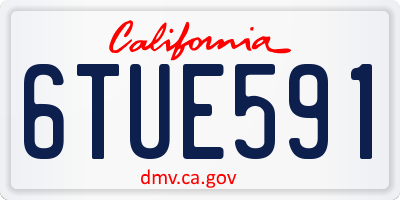 CA license plate 6TUE591