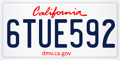 CA license plate 6TUE592