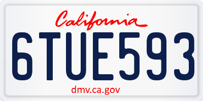 CA license plate 6TUE593