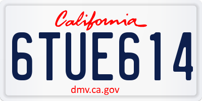 CA license plate 6TUE614