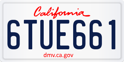 CA license plate 6TUE661