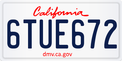 CA license plate 6TUE672