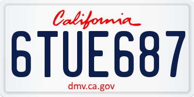 CA license plate 6TUE687