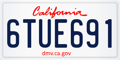 CA license plate 6TUE691