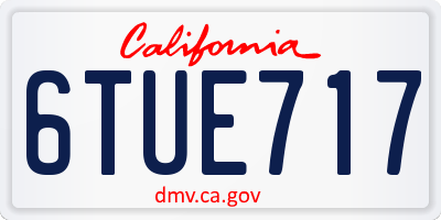 CA license plate 6TUE717