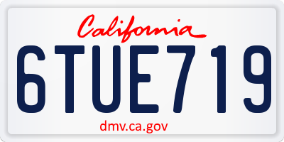 CA license plate 6TUE719