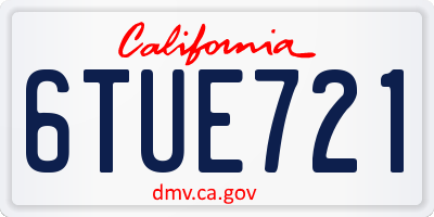 CA license plate 6TUE721