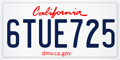 CA license plate 6TUE725