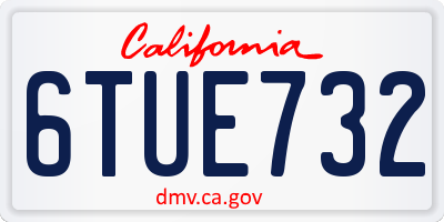 CA license plate 6TUE732