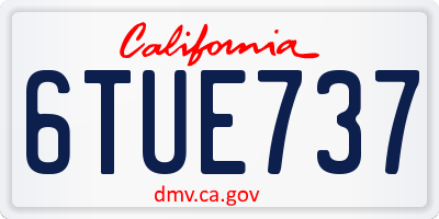 CA license plate 6TUE737