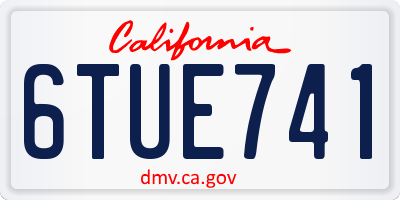 CA license plate 6TUE741
