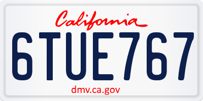 CA license plate 6TUE767