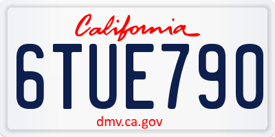 CA license plate 6TUE790