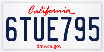 CA license plate 6TUE795