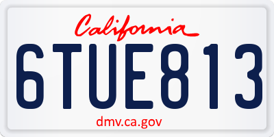 CA license plate 6TUE813