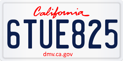 CA license plate 6TUE825