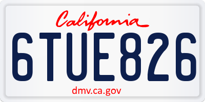 CA license plate 6TUE826