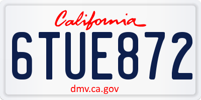 CA license plate 6TUE872