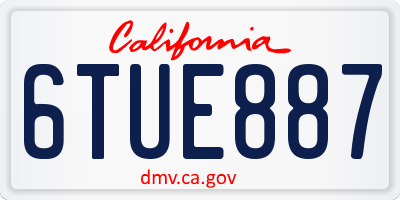 CA license plate 6TUE887