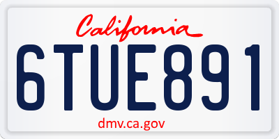CA license plate 6TUE891