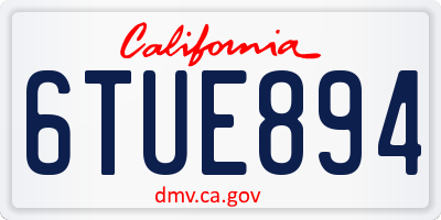 CA license plate 6TUE894