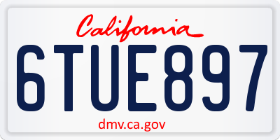 CA license plate 6TUE897