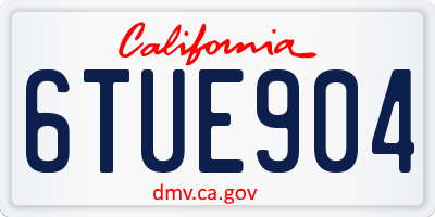 CA license plate 6TUE904