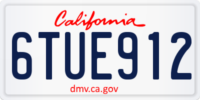 CA license plate 6TUE912