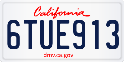 CA license plate 6TUE913