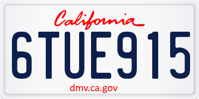 CA license plate 6TUE915