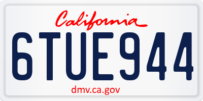 CA license plate 6TUE944