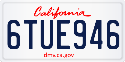 CA license plate 6TUE946