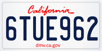 CA license plate 6TUE962