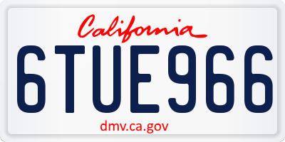 CA license plate 6TUE966