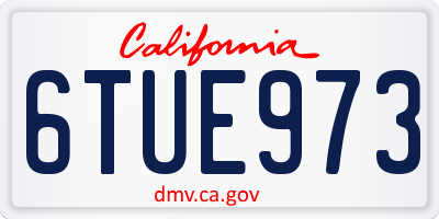 CA license plate 6TUE973
