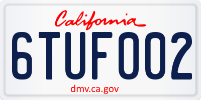 CA license plate 6TUF002