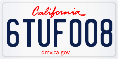 CA license plate 6TUF008