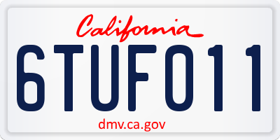 CA license plate 6TUF011
