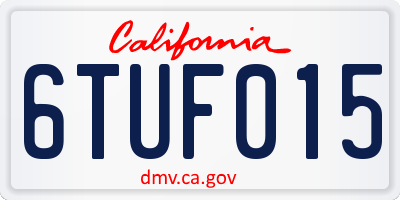 CA license plate 6TUF015