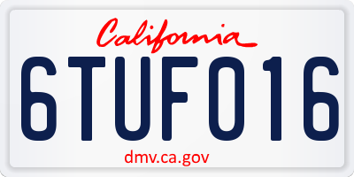 CA license plate 6TUF016