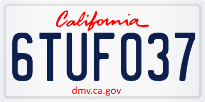 CA license plate 6TUF037