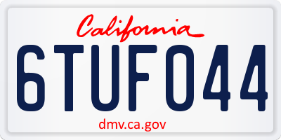 CA license plate 6TUF044