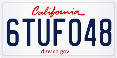 CA license plate 6TUF048
