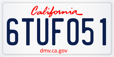CA license plate 6TUF051