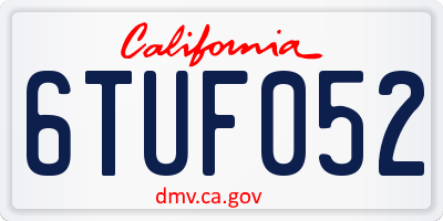 CA license plate 6TUF052
