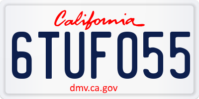 CA license plate 6TUF055